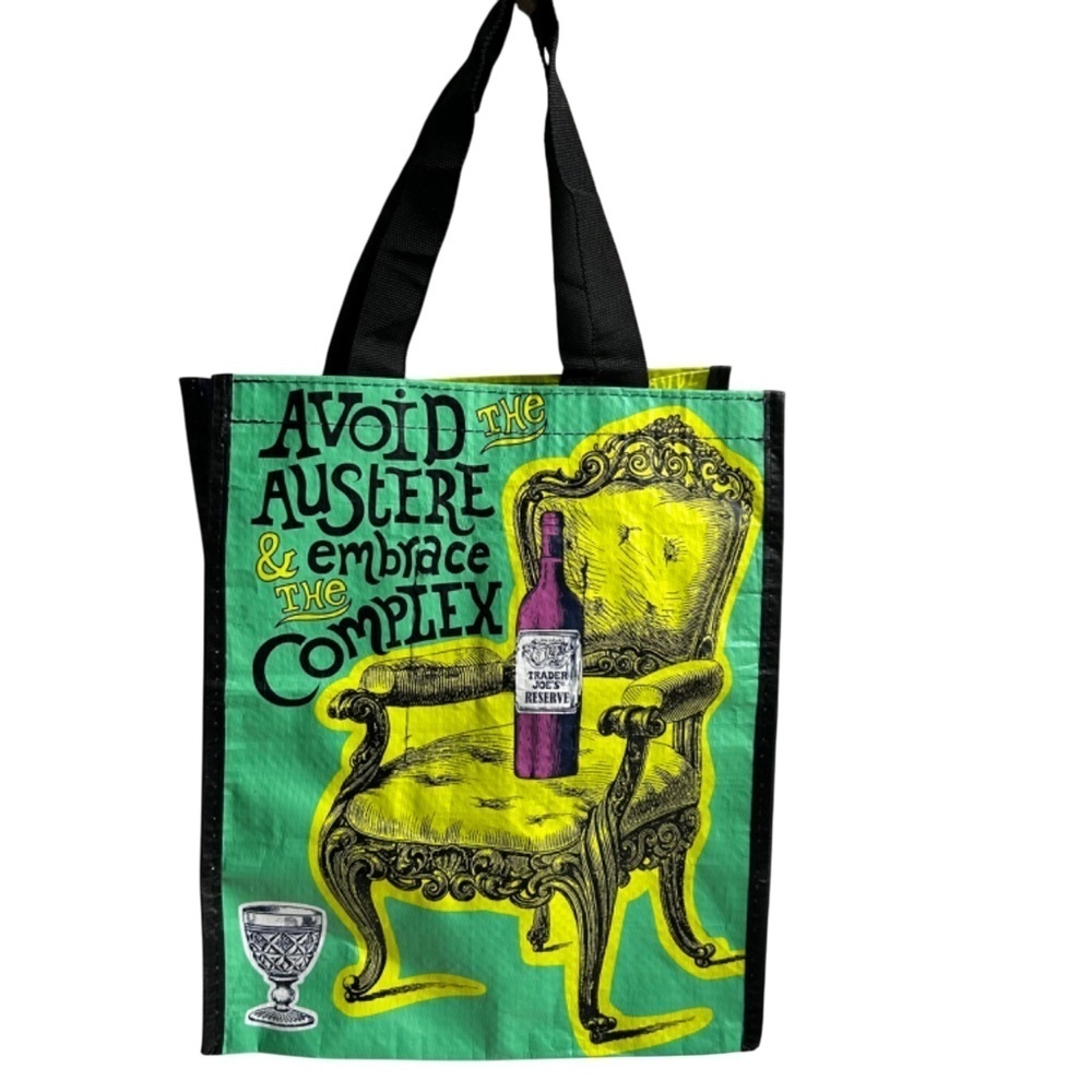 NWOT Trader Joe’s Collectible Shopping Tote Bag Holds 6 Wine Bottles